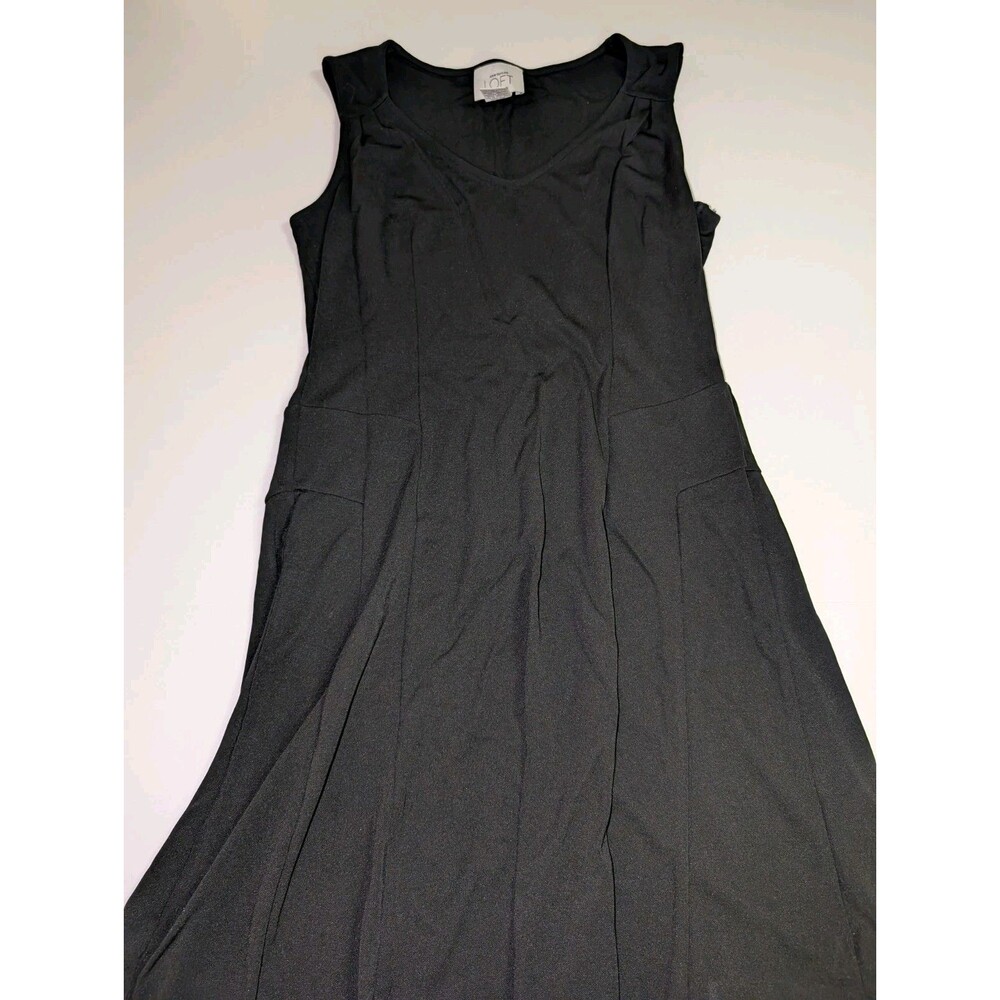 Ann Taylor Loft Black Classic Drop Waist Princess Dress 6P LBD Career Cocktail